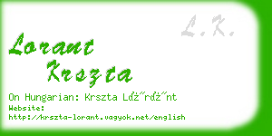 lorant krszta business card